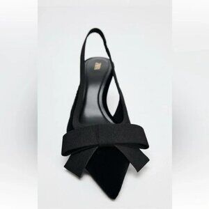 ZARA VELVET LOOK BOW SLINGBACK